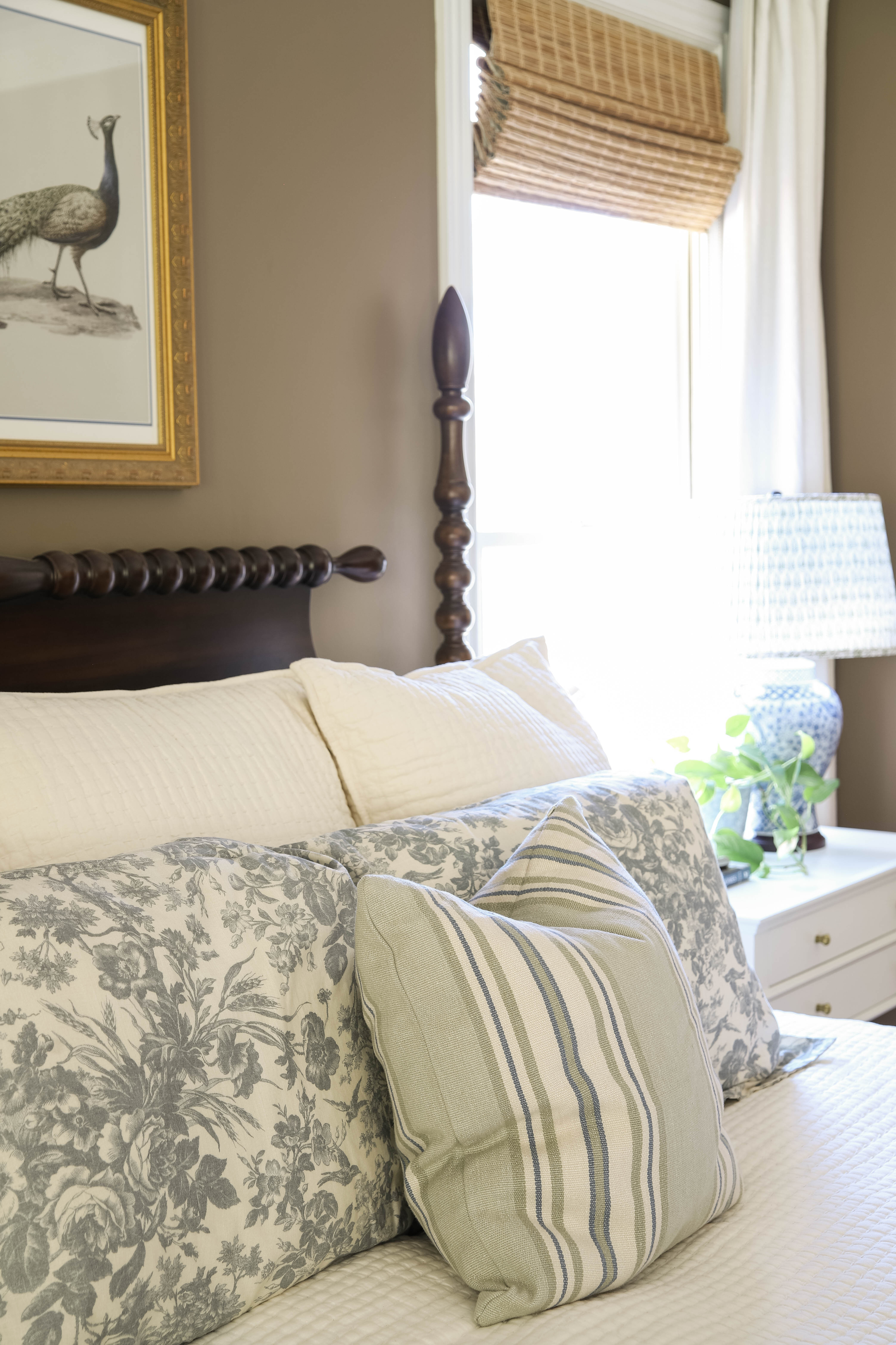 Mixing patterns is so easy, especially when it involved a solid, floral and stripe! Love this simple pillow combo for my spring bedroom! 

 #LTKSeasonal #LTKHome