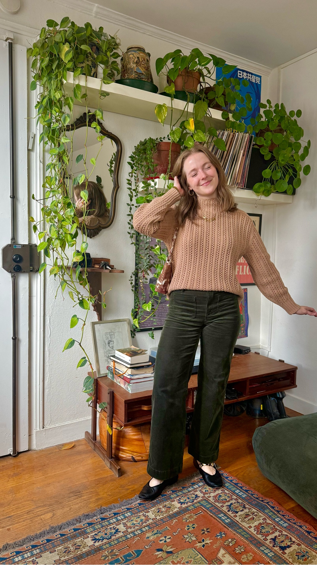 Corduroy patch pocket pants 50% off + free shipping wearing 0 petite
Xs open weave sweater 
Leather ballet flats size 7 


#LTKSaleAlert #LTKFindsUnder50 #LTKPetite