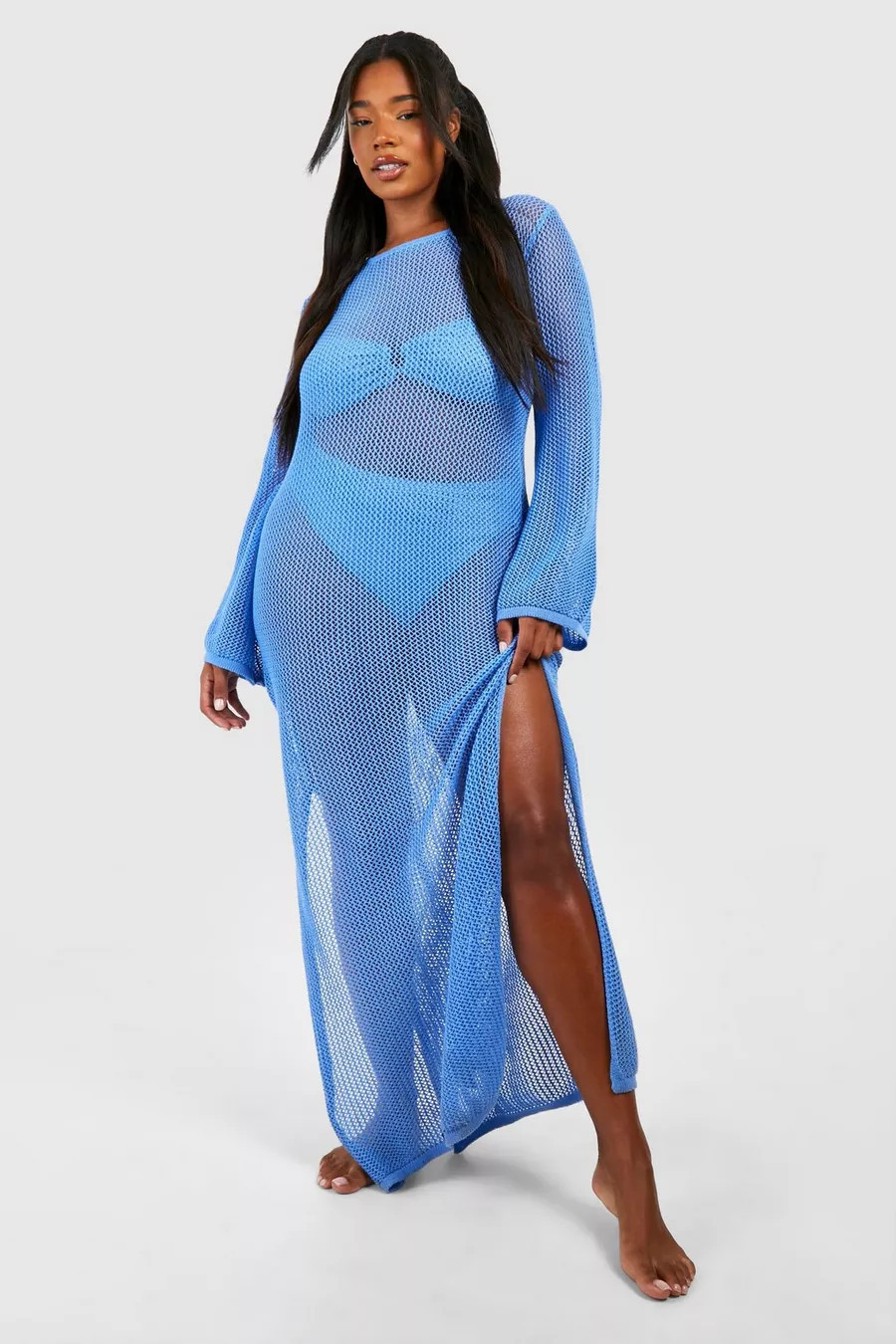 Plus Crochet Cover-up Beach Maxi Dress | boohoo (US & Canada)