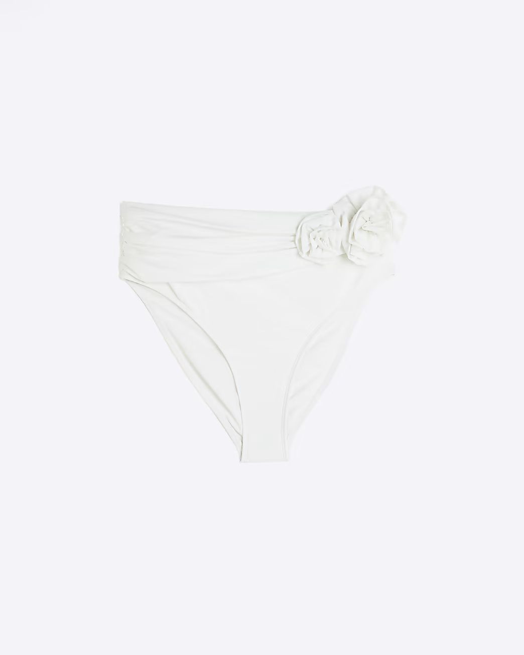 White flower high waisted bikini bottoms | River Island (UK & IE)