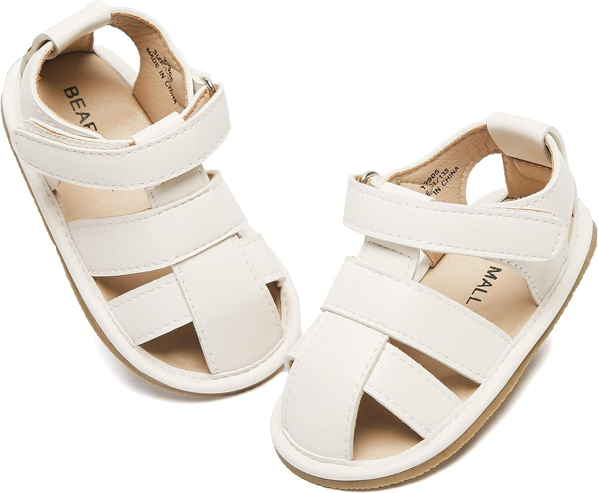 Felix & Flora Baby Toddler Girls Boys Sandals - Soft Rubber Sole Leather Baby Walking Shoes(Infant/T | Amazon (US)