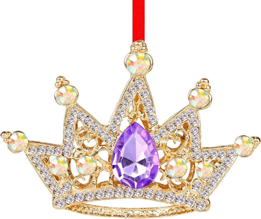 WaaHome Metal Crown Christmas Ornaments Purple Crown Keepsake Ornaments for Christmas Tree Decora... | Amazon (US)