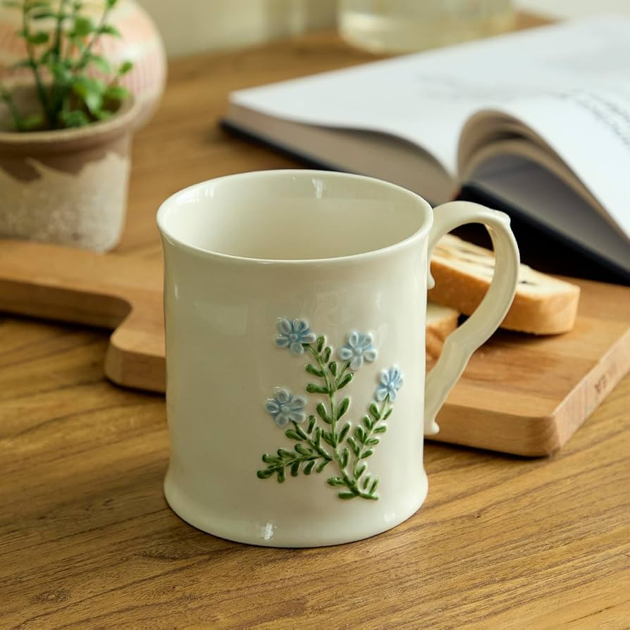 Artistic Lavender pattern Ceramic Coffee Mug - 16oz, Hand-Painted, Microwave heating and dishwash... | Amazon (US)