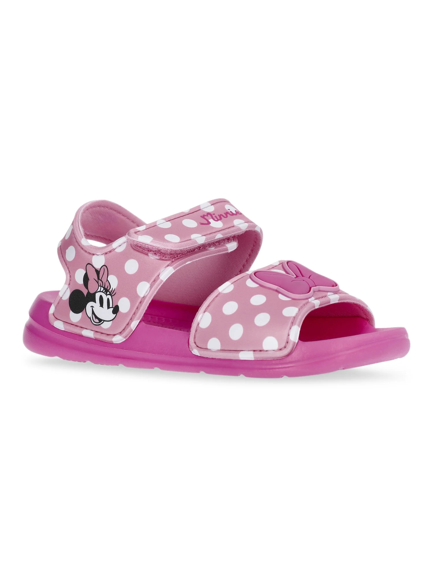 Minnie Mouse Toddler Girls Single Strap Bow Sandals - Walmart.com | Walmart (US)