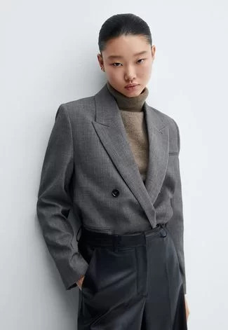 Blazer Mango Alfaiataria Cinza | Dafiti (BR)