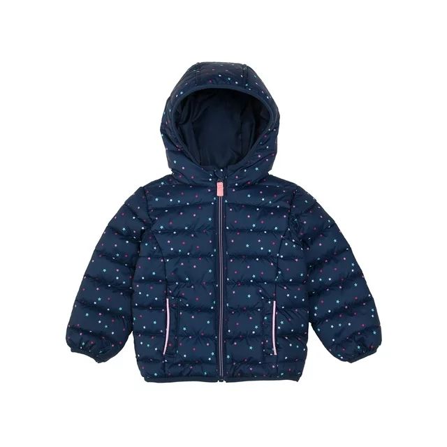 Rokka&Rolla Baby Girls' Light Puffer Jacket Toddler Winter Coat, Sizes 18M-4T | Walmart (US)
