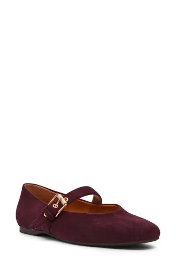 DV by Dolce Vita Mulaney Mary Jane Flat in Burgundy Faux Suede at Nordstrom Rack, Size 5.5 | Nordstrom Rack