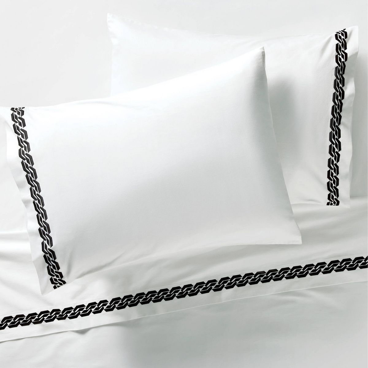 Black Chain Embroidery 400 Thread Count Bedding Sheet Set - DVF for Target | Target