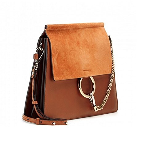 Actlure Genuine Leather Crossbody Shoulder Purse Chain Link Faye Bag (Caramel-M) | Amazon (US)