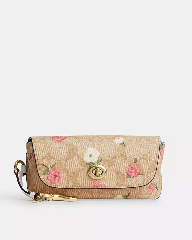 Sunglass Case In Signature Canvas With Floral Print | Coach Outlet