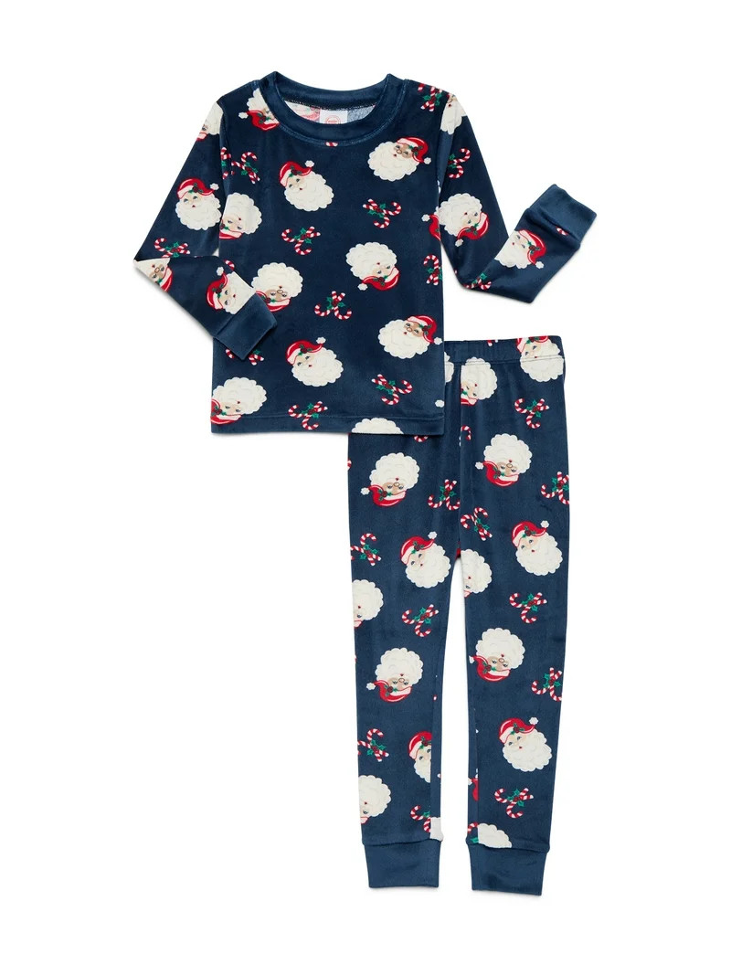 Wonder Nation Toddler Boys Long Sleeve Tight Fit Top and Pants Sleep Set, 2-Piece, Sizes 12M-5T | Walmart (US)