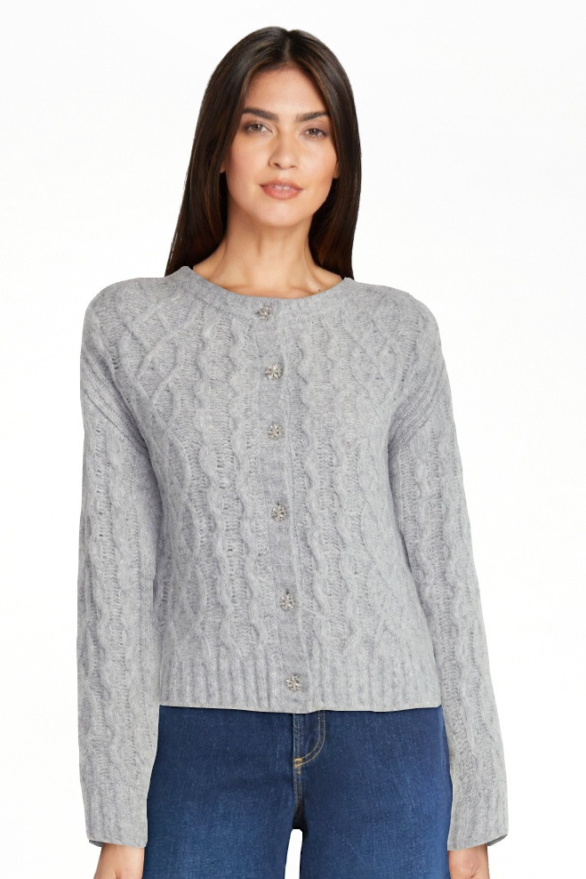Free Assembly Women's and Women's Plus Cropped Cable Cardigan Sweater, Midweight, Sizes XS-4X | Walmart (US)