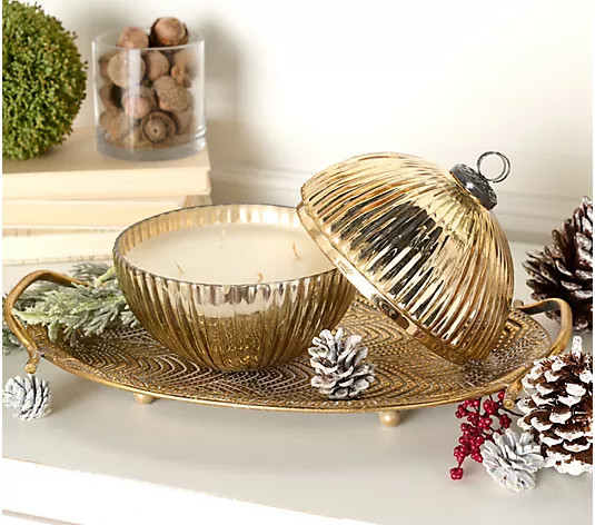 Home Reflections 24oz Lidded Ornament Candle - QVC.com | QVC