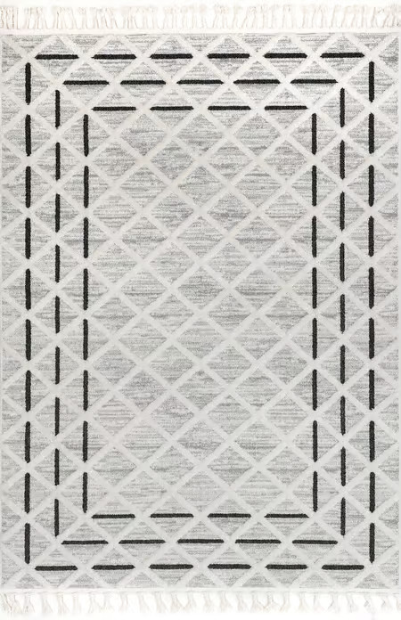 Beige Vania Crosshatch Textured Area Rug | Rugs USA