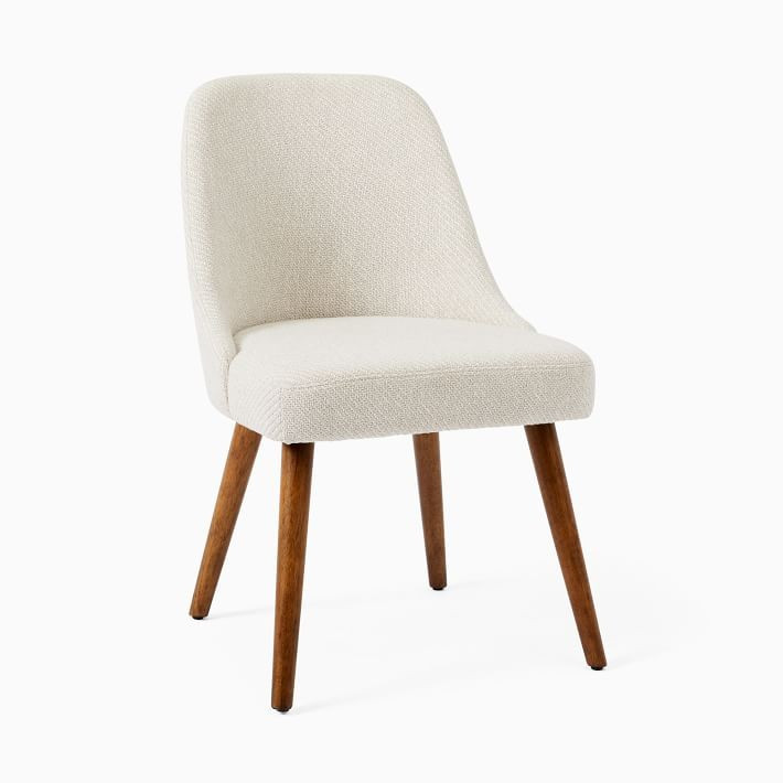Mid-Century Upholstered Dining Chair - Wood Legs | West Elm (US)