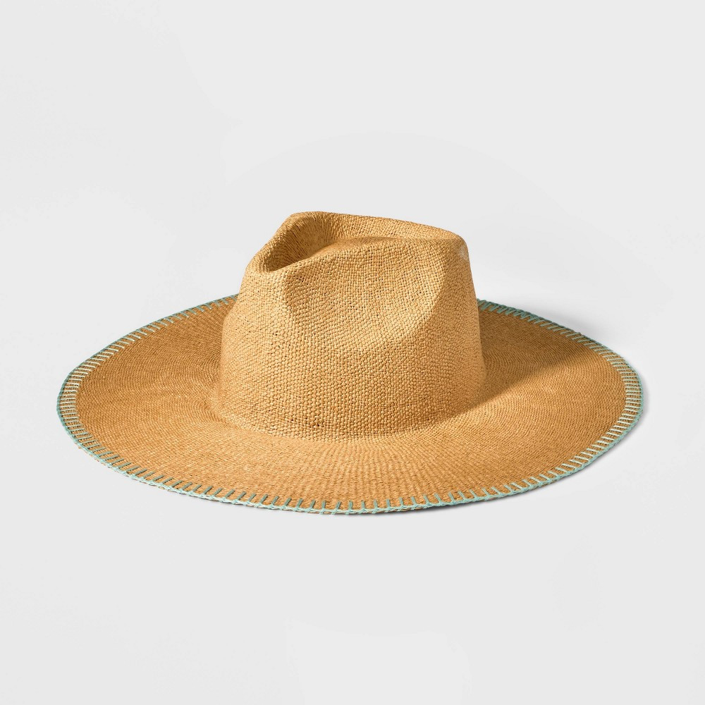 Straw Panama Hat - Universal Thread Natural/Green S/M | Target