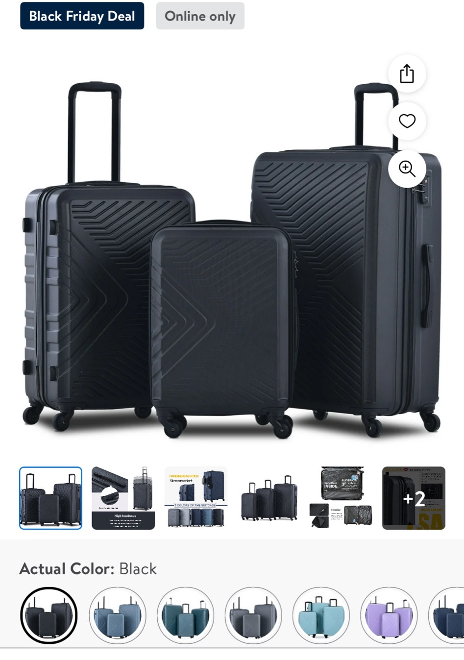 Walmart Black Friday deal! 3 piece luggage set. Originally $400. On sale for $85 

#LTKGiftGuide #LTKTravel #LTKHoliday