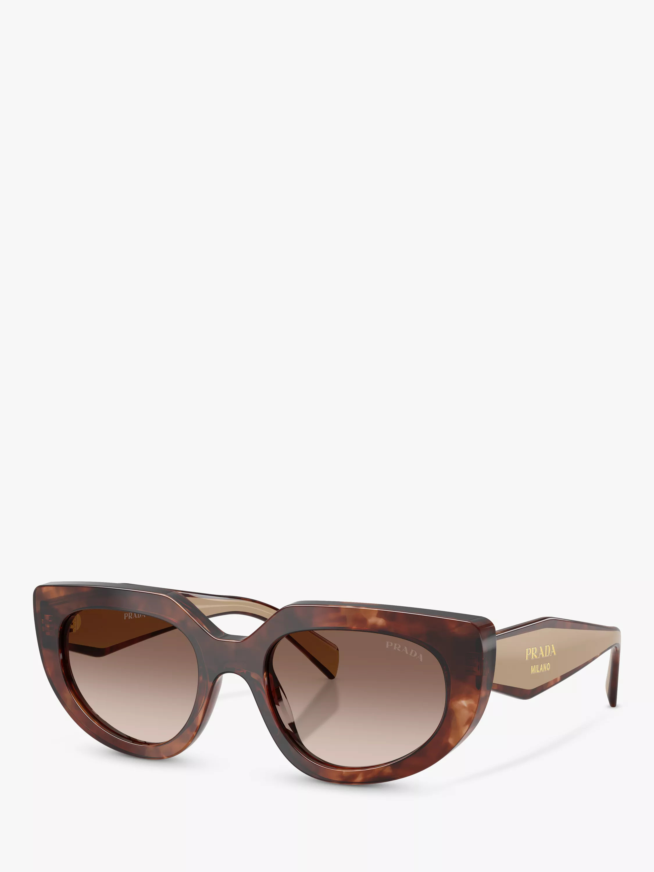 PR D02S Women's Cat Eye Sunglasses, Caramel Tortoise/Brown Gradient | John Lewis (UK)