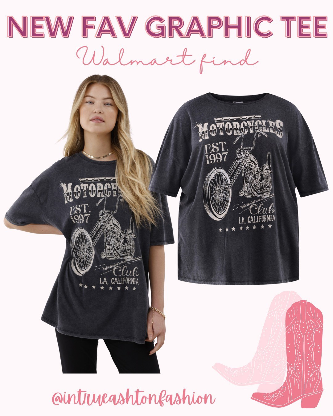 Another super comfy and cute graphic tee from Walmart. You can size up one for length to wear with leggings or bike shorts or stay true to size for the perfect comfy fit. This one is so cute for all my biker babes! Graphic Tee| Walmart| Comfy Tee| Casual Wear| Boyfriend Tee| Oversized Graphic Tee

#LTKFindsUnder50 #LTKActive #LTKStyleTip