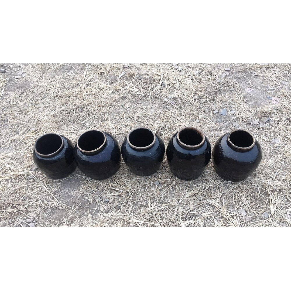 Artissance Small Vintage Oil Pot With Black Glaze, 5 Inch Tall (Size & Finish Vary) | Bed Bath & Beyond