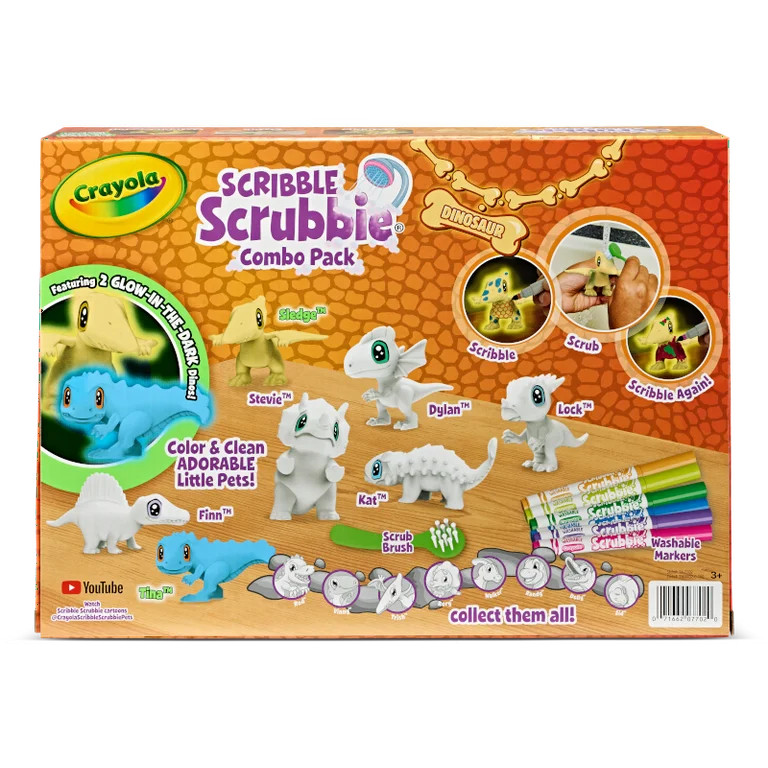 Crayola Scribble Scrubbie Pets Dinosaur Glow Combo Pack, Dino Gift for Kids, Dinosaur Toys, Ages ... | Walmart (US)