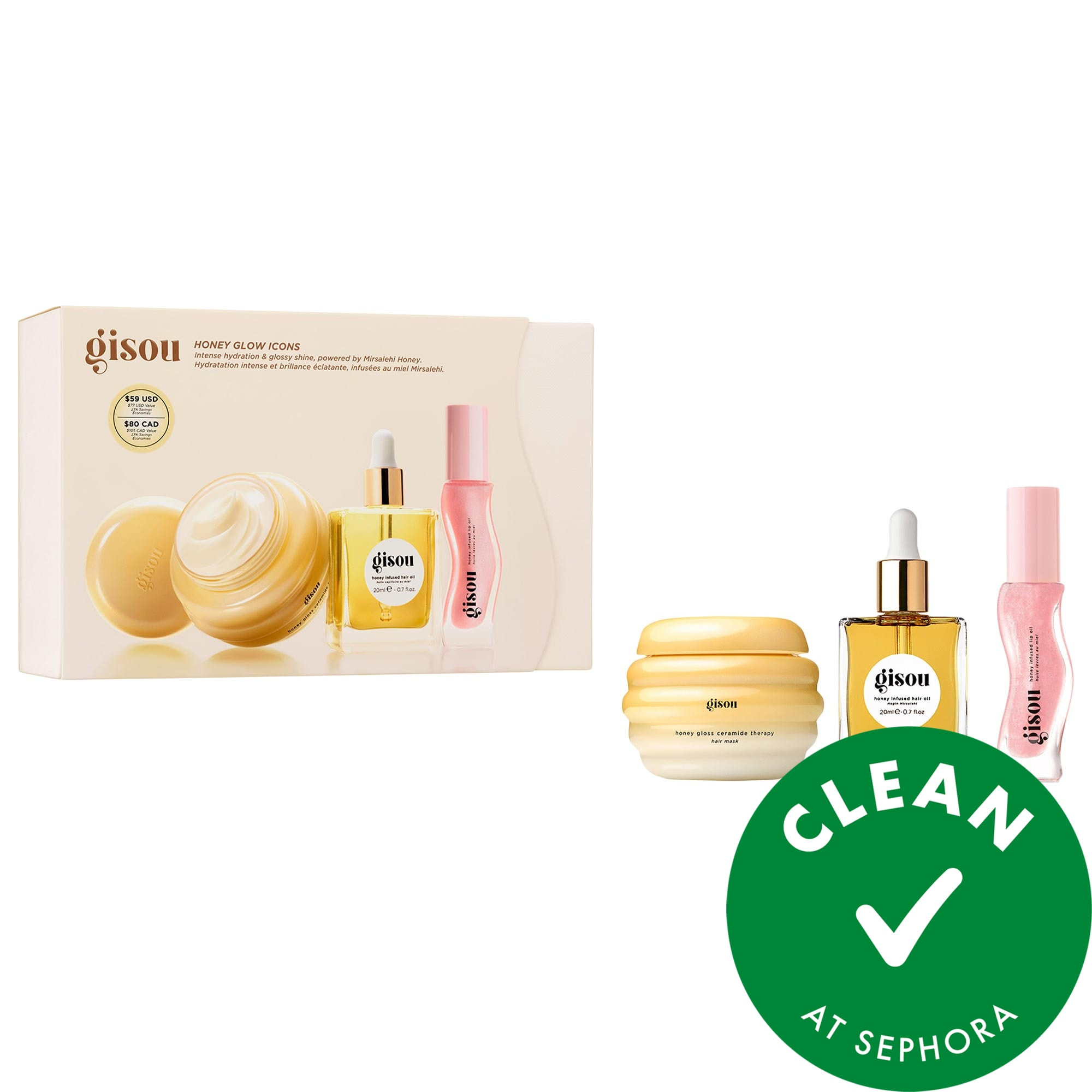 Gisou Honey Glow Icons Hair & Lip Set | Sephora (US)