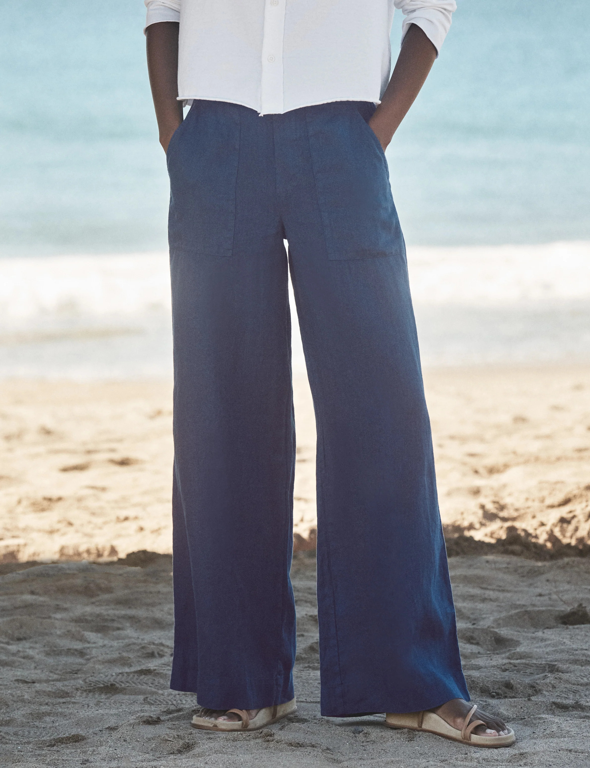 MADELINE Navy, Washed Linen | Frank & Eileen