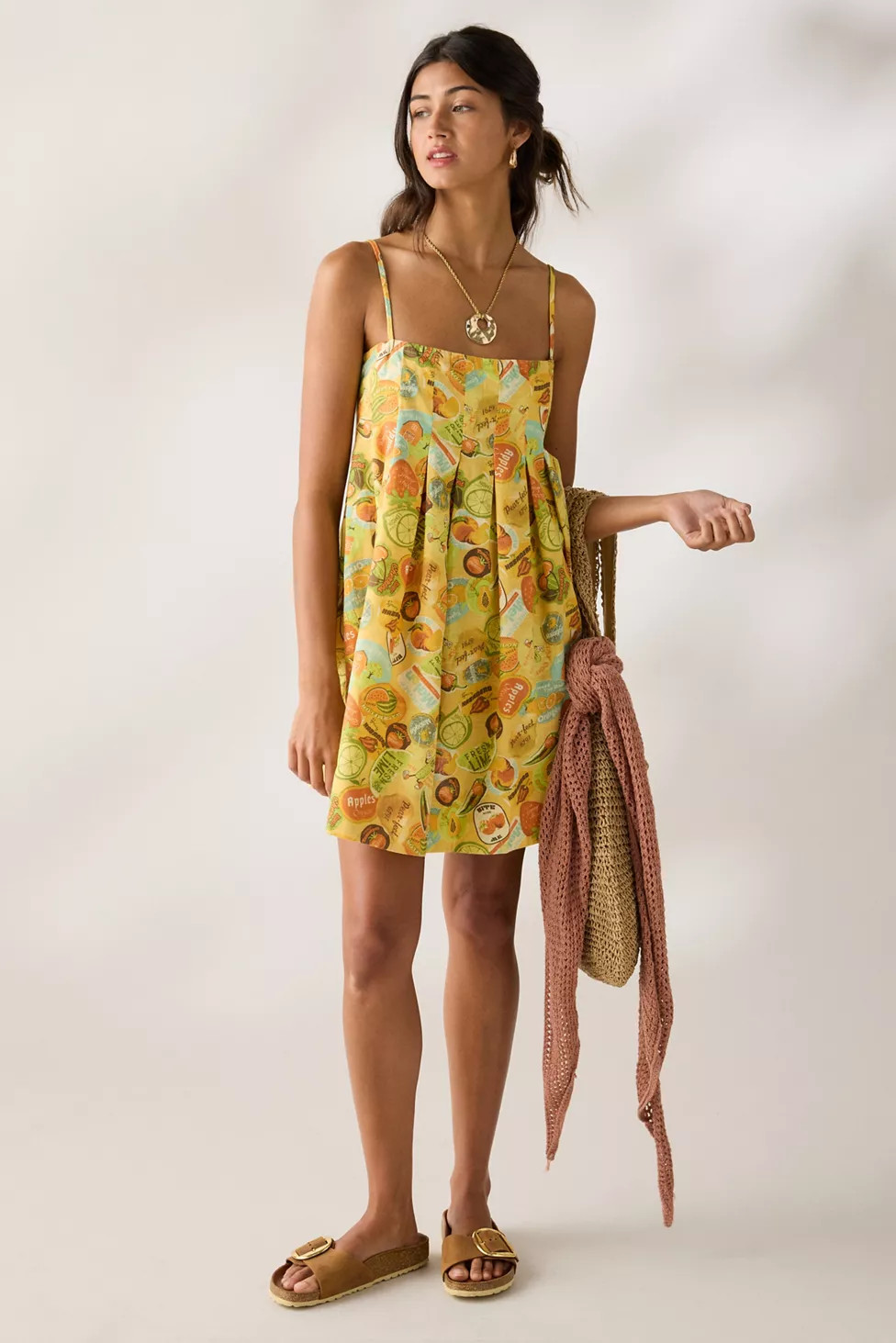 Kimchi Blue Smooth Sailing Pleated Flounce Babydoll Mini Dress | Urban Outfitters (US and RoW)
