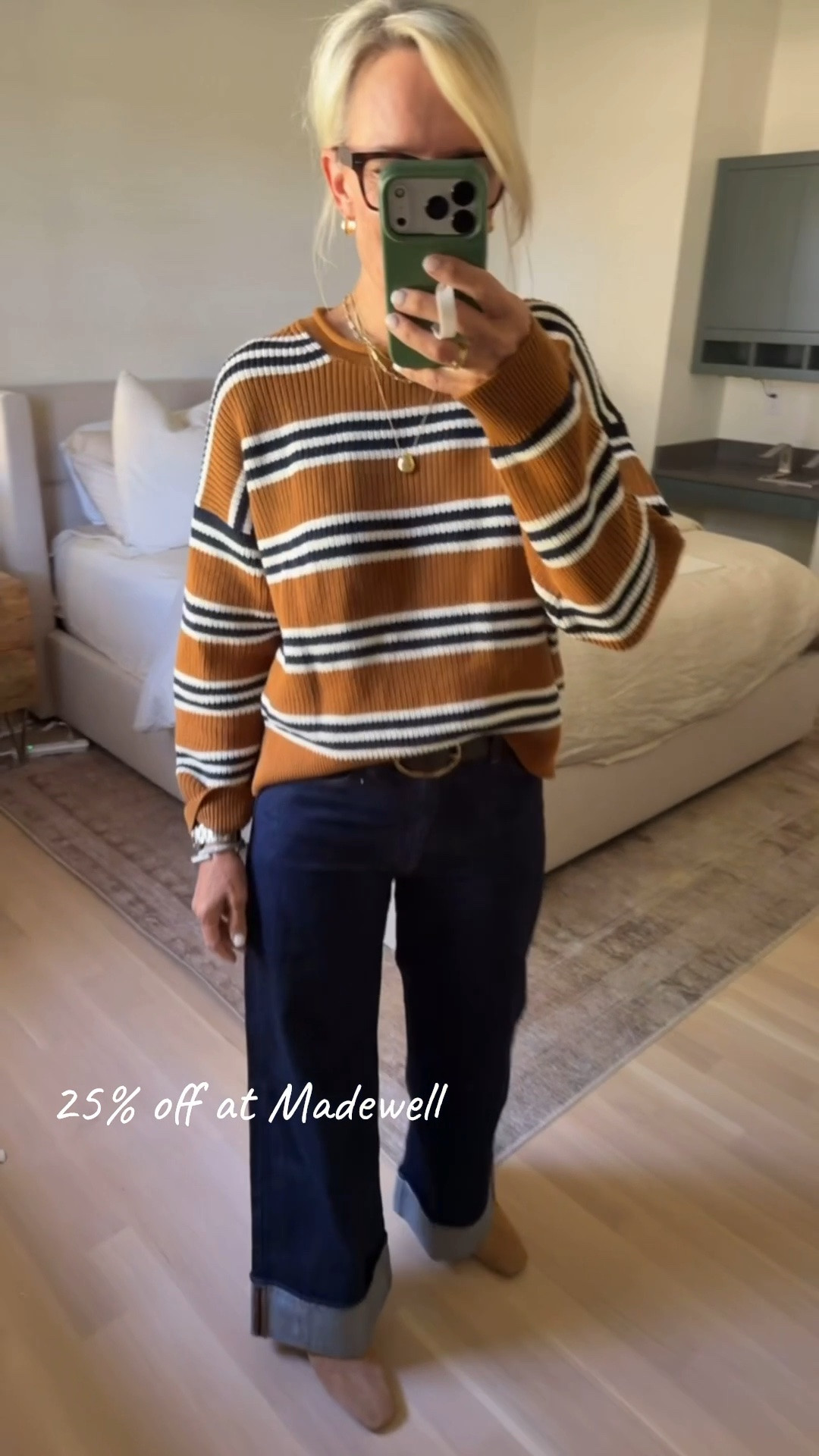 25% offsite wide @Madewell 
For insiders 
Sweater - went up one size to medium
Denim - sized down one in these ￼￼

#LTKgrwm #LTKSaleAlert #LTKOver40
