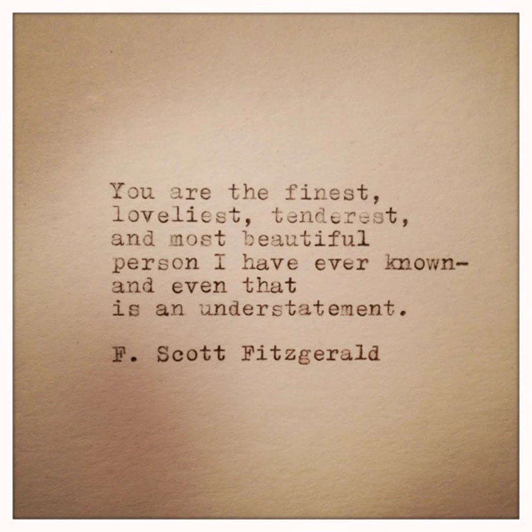 F. Scott Fitzgerald Love Quote Handtyped on Vinatge Typewriter - Etsy | Etsy (US)