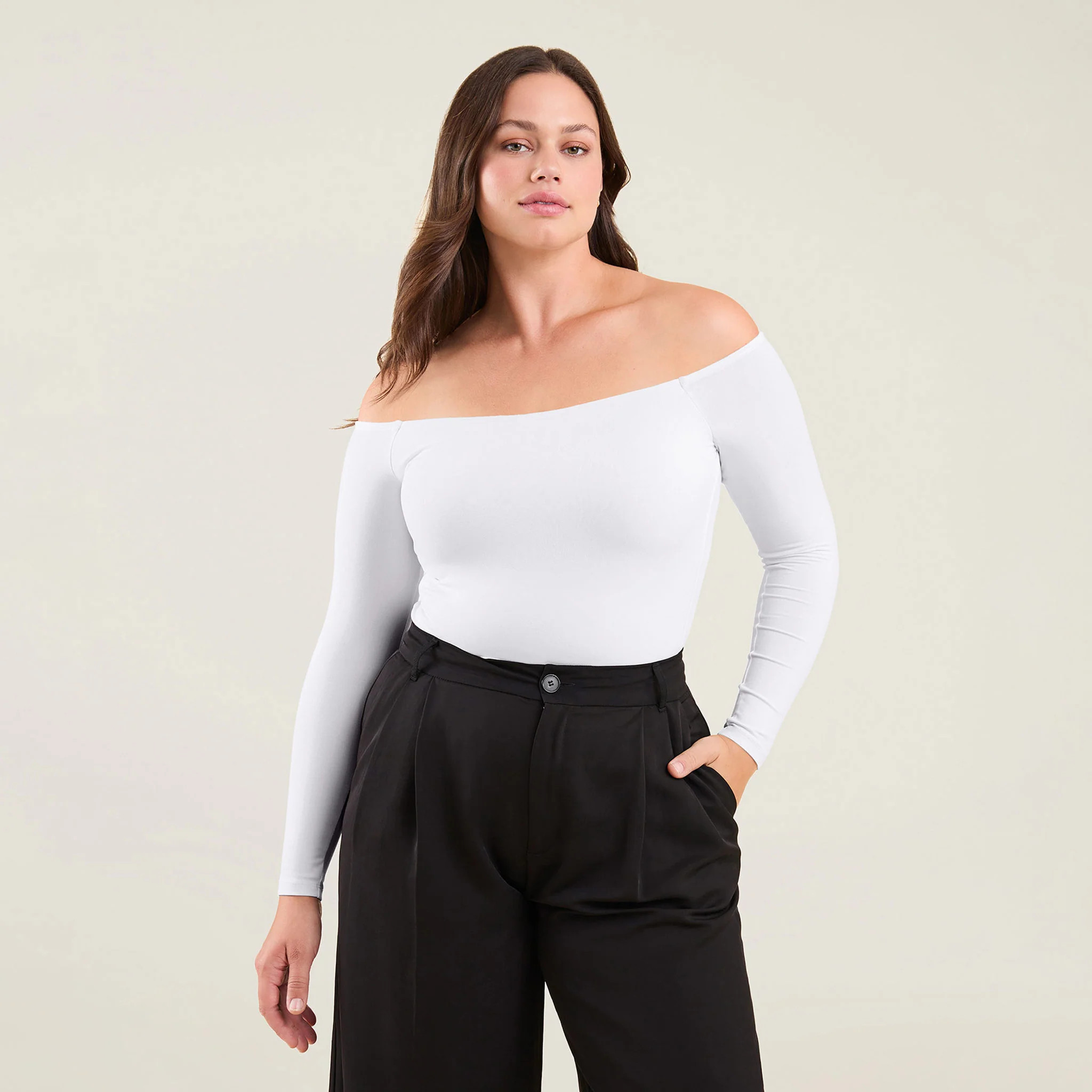Off The Shoulder Bodysuit | Black | nuuds