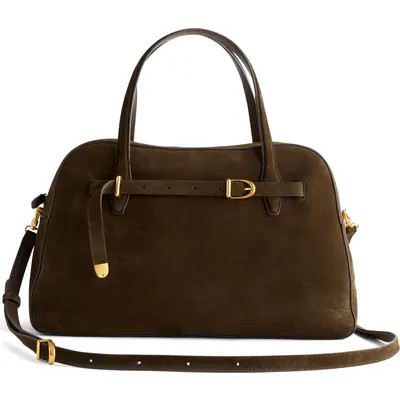 Madewell The Belted Suede Satchel in Dark Carob at Nordstrom | Nordstrom