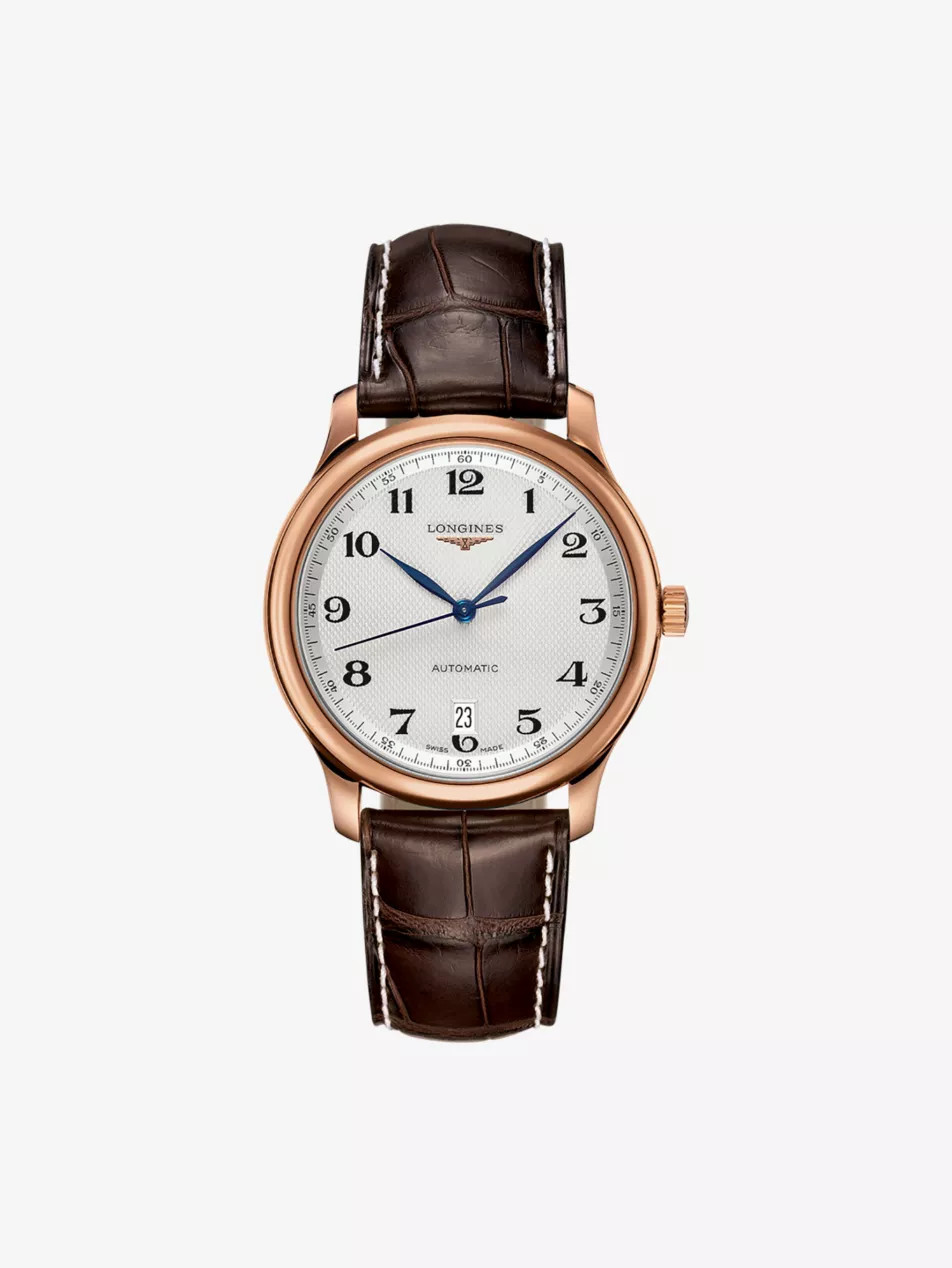 L2.628.8.78.3 Master Collection leather automatic watch | Selfridges