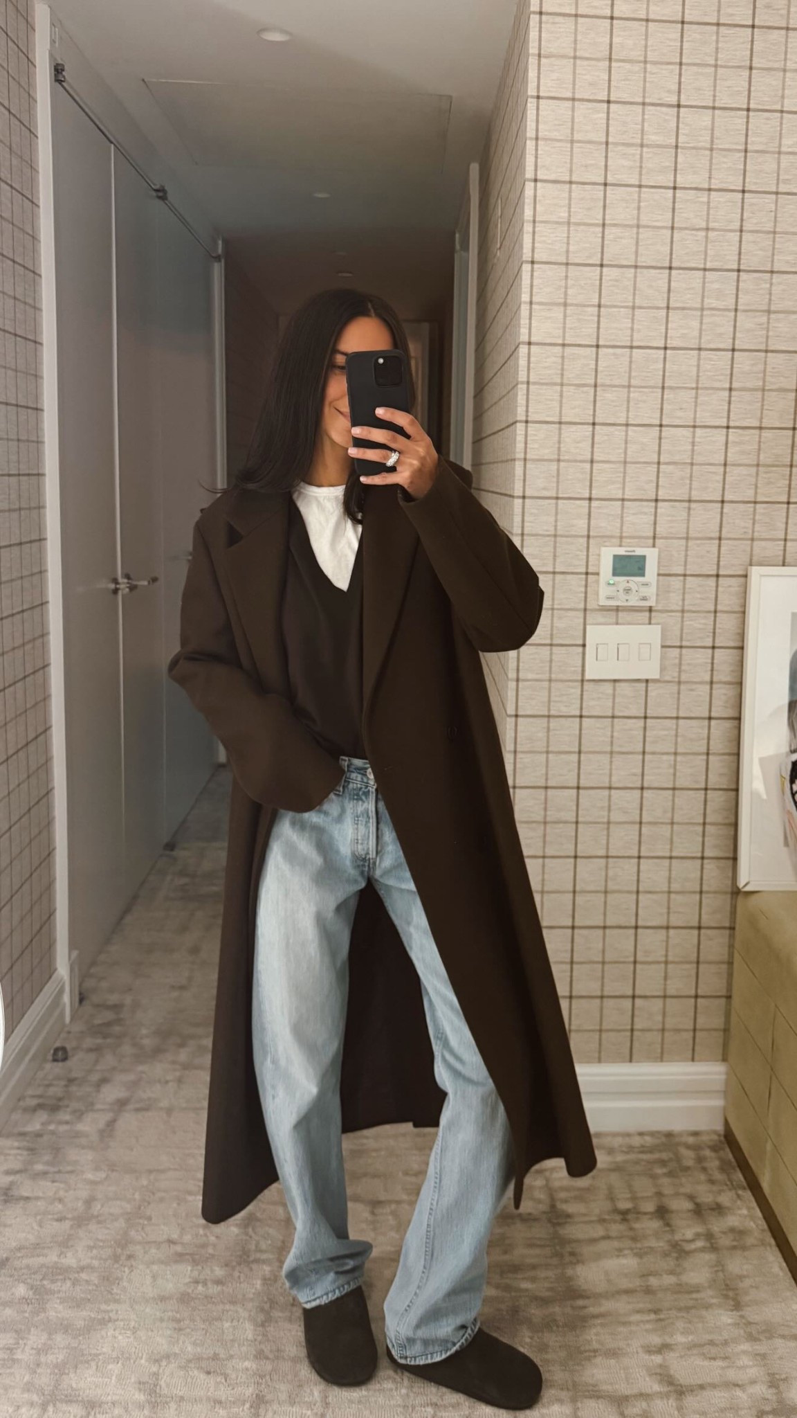 Outfit of the day! My coat is The Row and jeans are Levi’s