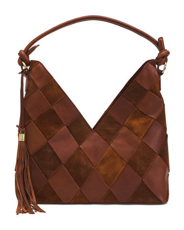 Leather Large Woven Mix Match Hobo With Tassel | TJ Maxx