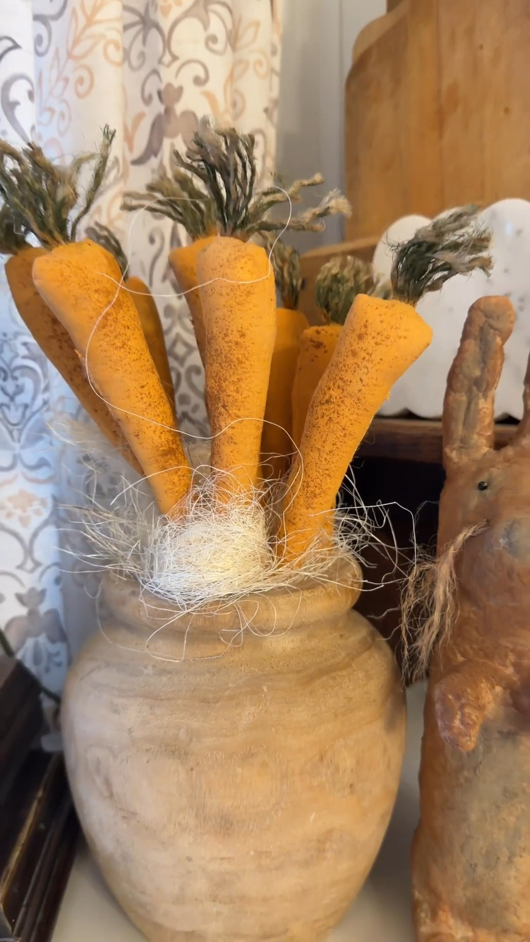 Here is a primitive Easter look that I styled in my kitchen by adding some grungy-style items I found on @Etsy. I look how old it all look.  

 #LTKSeasonal #LTKHome