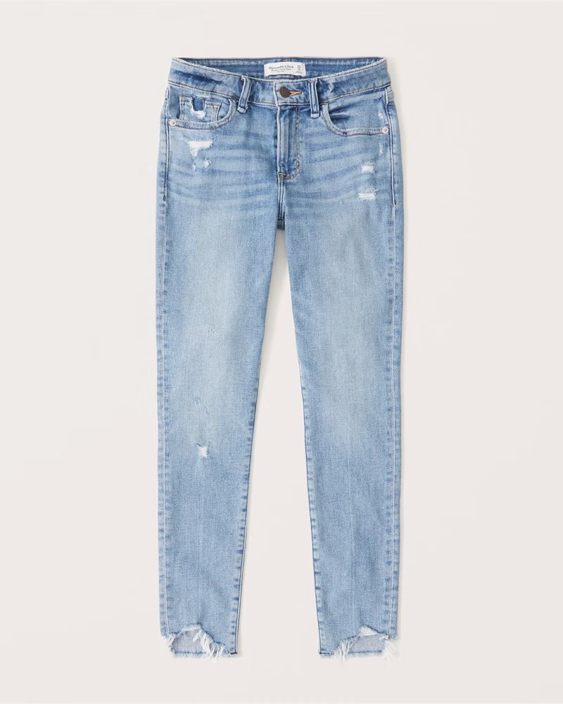 Mid Rise Super Skinny Ankle Jeans | Abercrombie & Fitch (US)