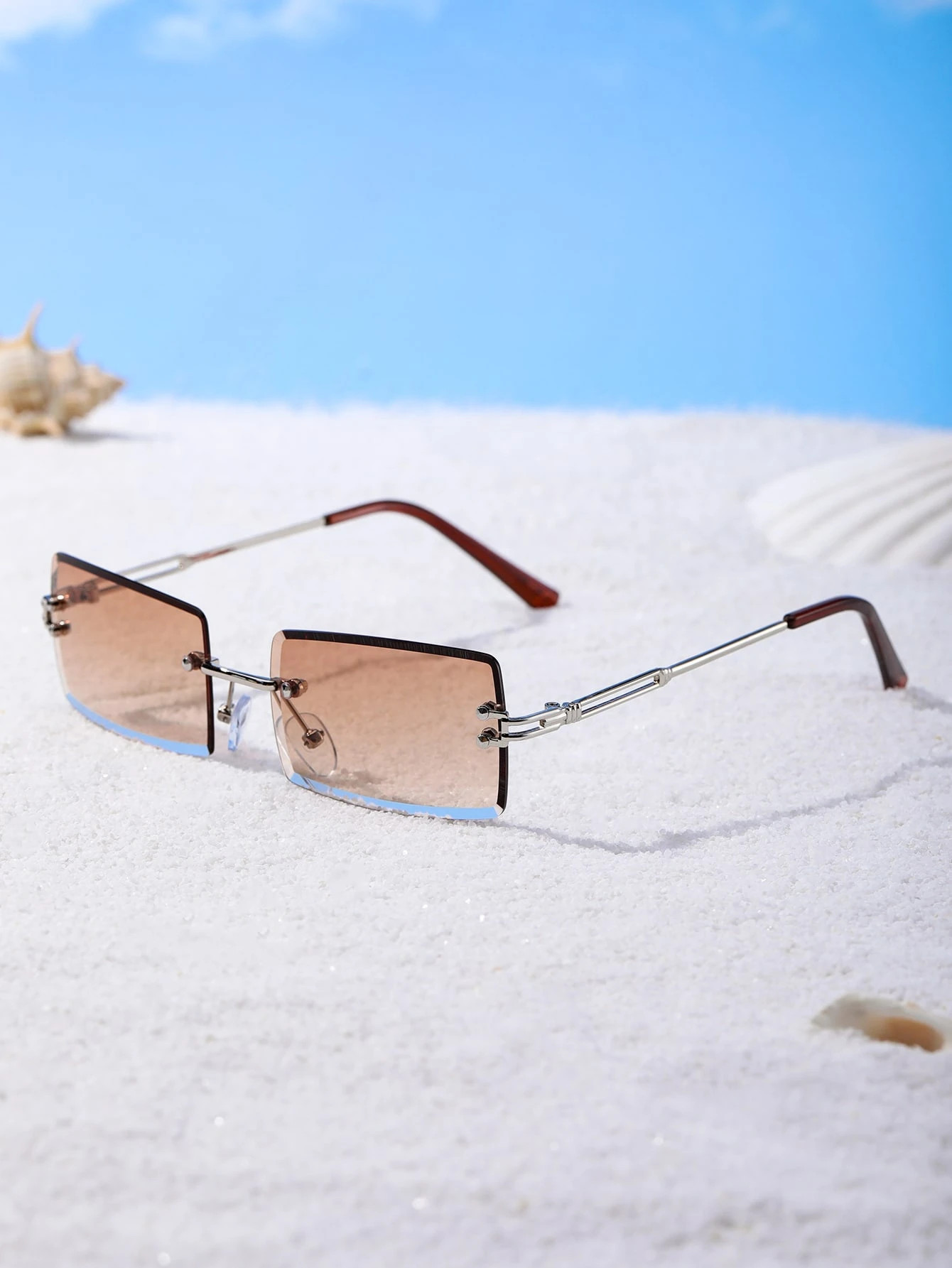 Tinted Lens Rimless Sunglasses | SHEIN