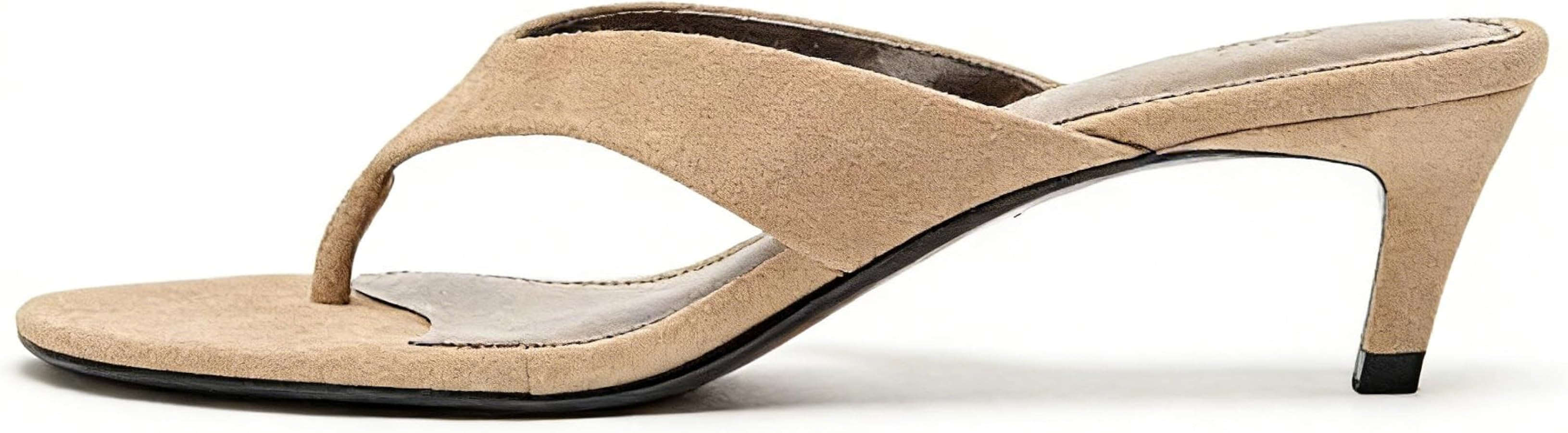 Amazon.com | UFEDO Cute Womens Kitten Heels Flip Flops Thong Slippers Sandals Flip Flop Mini Heel... | Amazon (US)