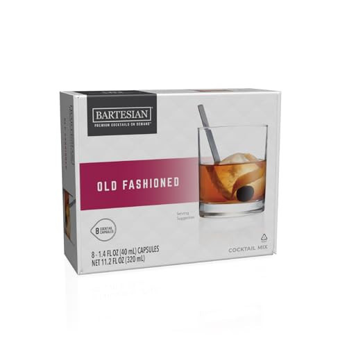 Bartesian Old Fashioned Cocktail Mixer Capsules, Pack of 8 Cocktail Capsules, for Bartesian Premium Cocktail Maker (55424) | Amazon (US)