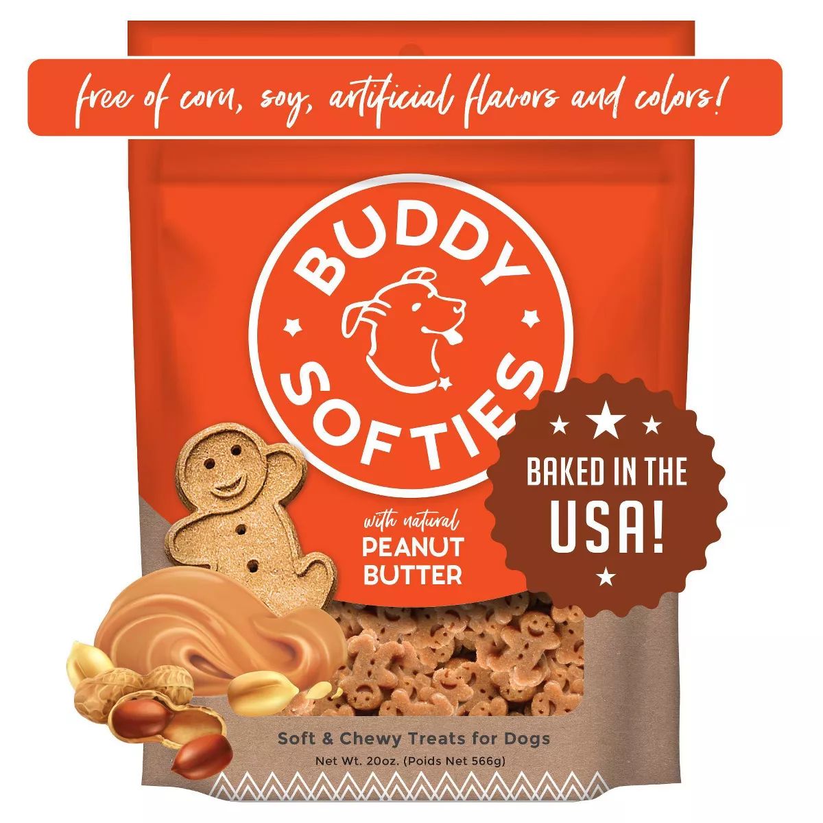 Buddy Biscuits Peanut Butter Soft and Chewy Dog Treats | Target