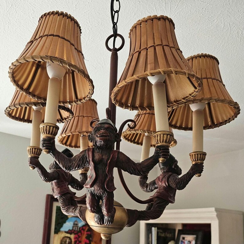Vintage Regency Monkey Chandelier - Etsy | Etsy (US)
