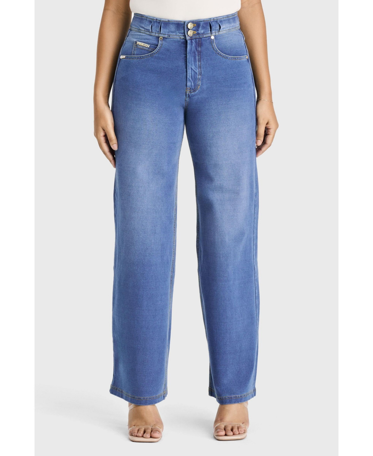Freddy Women's High-Rise Shaping Wide Leg Jeans - Blue | Macy's