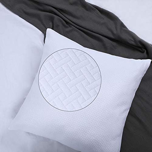 White Euro Sham Covers 26x26 Quilted Pattern Matelasse European Pillow Covers Set of 2 Textured E... | Amazon (US)