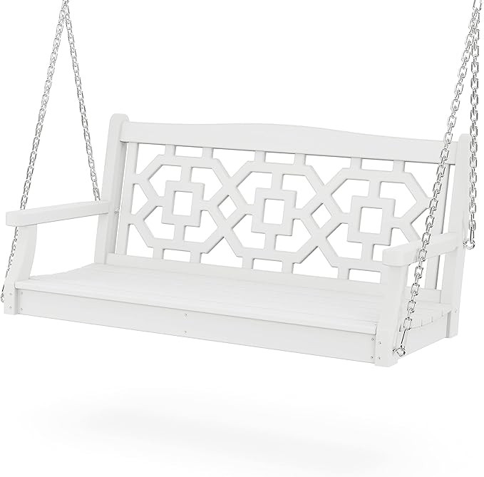 Martha Stewart by POLYWOOD® Chinoiserie 48” Swing in White | Amazon (US)