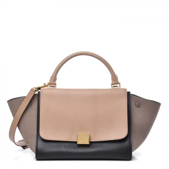 Smooth Calfskin Nubuck Small Tri-Color Trapeze Nude | Fashionphile