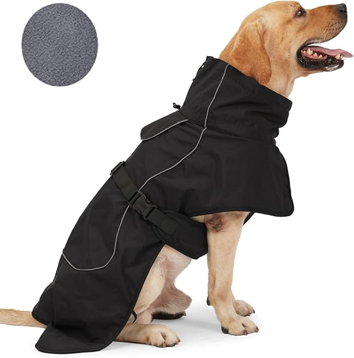 Dog Raincoat - Waterproof Dog Winter Jackets Windproof Coat with Velvet Inner Winter Dog Rain Coa... | Amazon (US)