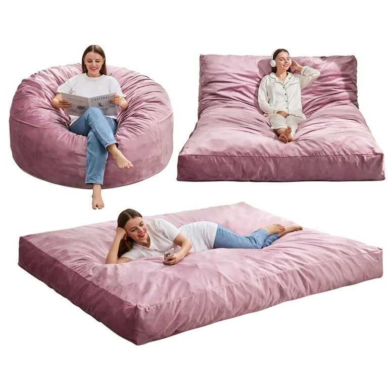 Hobestluk Bean Bag Chair 3 in 1 Beanbag Chairs for Adults, Large Bean Bags with Removable Velvet ... | Walmart (US)