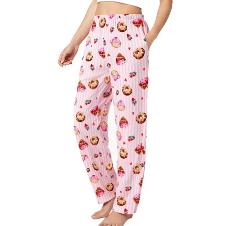 PatPat Pajama Pants for Women Lounge Pants Pink Sleep Pants Cute Loungewear Pjs Bottoms with Pockets, Pink, M | Walmart (US)