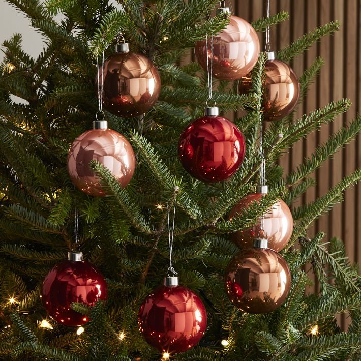 Tonal Blush Glass Boxed Ornaments (Set of 9) | West Elm (US)